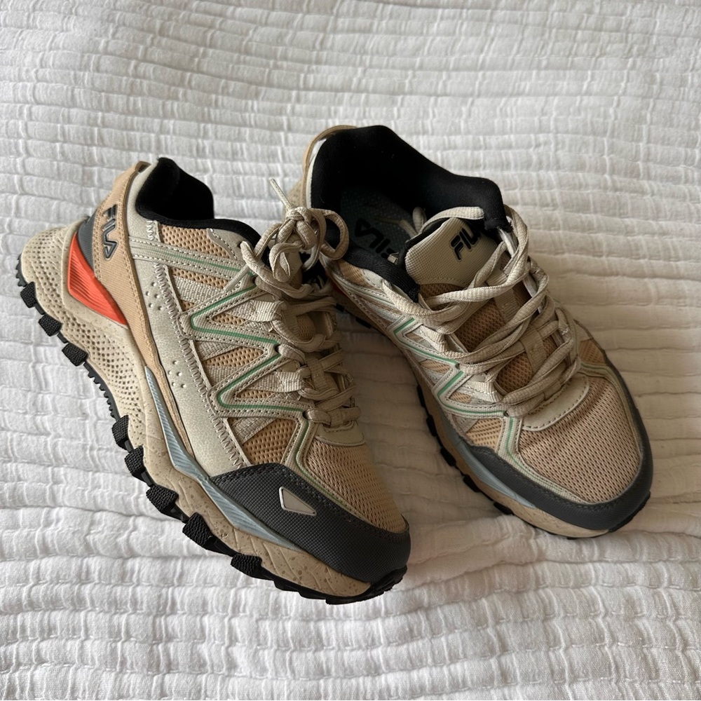 Fila (6) Women’s “Firetrail” EVO Hiking Shoes in Beige/Blue- Supportive, Durable - Picture 2 of 9